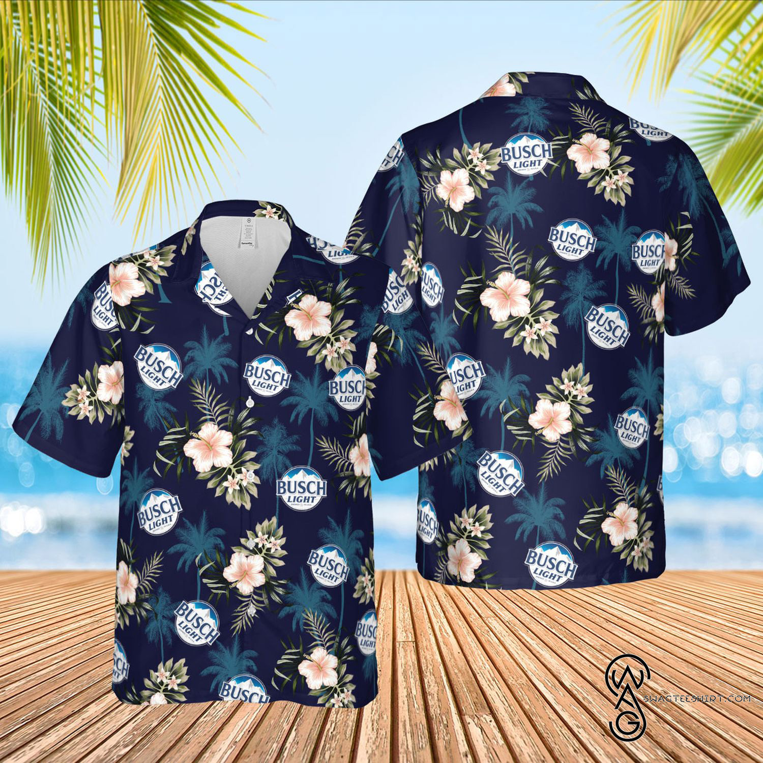 [Top Trending] Blue Busch Light Beer Floral Busch Latte Drinking Beer Lover Beach Summer Full Printing Hawaiian Shirt